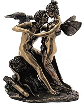 GreekCretanShop Eros / Cupid and Psyche / Soul (Cold Cast Bronze Statue 17.5cm / 6.88inches)