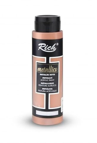 Rich Master Acryl Farbe 500ml - Cremige Acrylfarbe auf Wasserbasis, schnell trocknend, lichtecht, wasserfest, zum Auftragen mit Pinsel auf Leinwand, Papier und Holz (Metallic Kupfer)