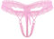 ranrann String Sexy Homme Ouvert sous-vêtement Slip Dentelle Tanga Bikini Thong G-String Sissy Lingerie Gay Underwear Rose Taille Unique
