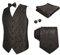 Alizeal Herren Weste Krawatte Hanky Manschettenknöpfe und Fliege Set Paisley Classic 5pc, Kaffee-XL