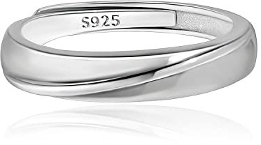 Meissa 2 Paar Ringe für Damen und Herren 925 Sterling Silber Ehering passende Versprechen Ringe Größe verstellbar handgefertigt Brautschmuck Größe 49-72 (4 mm Breite)