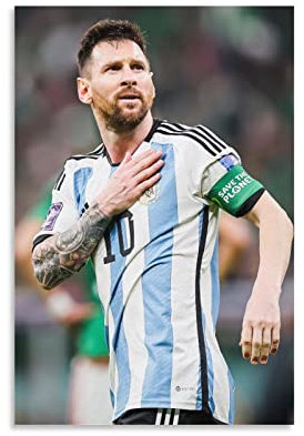 HONGLA Messi Argentinien Fußballer Sport Poster Spieler Poster Druck Kunst Wandbild Leinwand Poster Moderne Schlafzimmer Dekor 30 x 45 cm