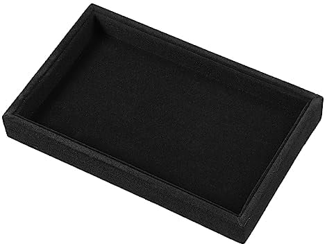 VOCOSTE Terciopelo Joyas Bandeja, para Anillos Pendientes Collar Pulsera Negro