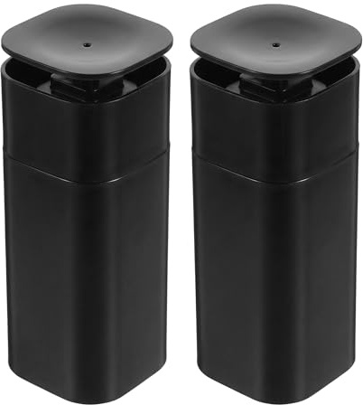 DOITOOL 2Pcs Push Down Empty Pump Dispenser Bottle, Push Down Liquid Pumping Empty Bottle Dispenser for Nail Polish and Makeup Remover, Black