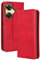 XINNI Cover per OnePlus Nord CE 3 Lite 5G Custodia, retrò Flip Magnetica Pelle PU/TPU Portafoglio, Rosso