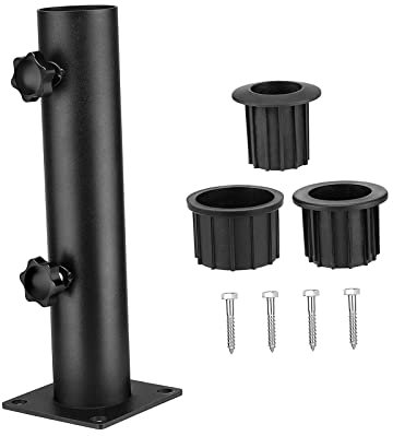 perfk Support de base de parapluie Tube Pince de parapluie en acier inoxydable Porte-parapluie Support de parapluie Support de terrasse pour jardin à, Quatre trous fixes
