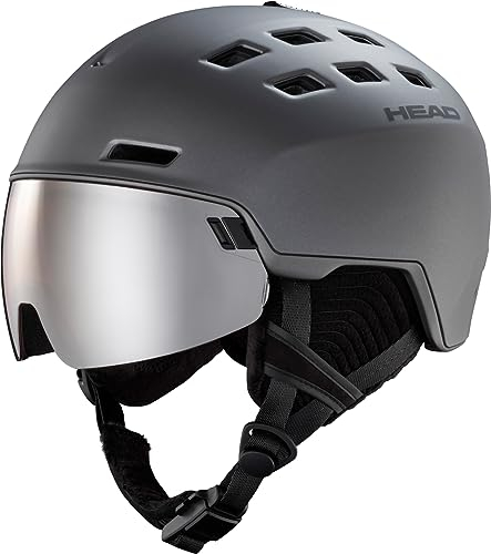 HEAD Radar Skihelm Snowboardhelm mit Visier Unisex Collection 2023/24 (60-63 cm, Anthracite)