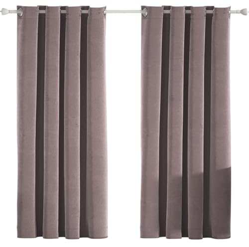 Ystyle Rideau Velours Thermiques 2 Pièce, Rideau Occultant 100%, 140×160 Rideau Thermique Isolant Anti Froid Et Chaleurs, Rideau Phonique Anti Bruit, Rideaux Moderne Chambre Salon, Rose