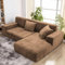 wiipara Dicker Samt Sofabezug L Form, Stretch Couch Überzug Universal Sofa Cover, Super Weich Plüsch Sofa Überzug Luxus Couchbezug（L-Form Ecksofa erfordert Zwei）- Sofabezug 2 Sitzer, Khaki