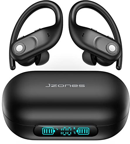 Wireless Earbuds Bluetooth Headphones 130Hrs Playtime with 2500mAh Wireless Charging Case LED Diaplay Hi-Fi Waterproof Over Ear Earphones for Sports Running Workout Gaming