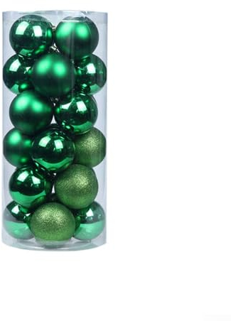 Weihnachtskugel-Ornamente, Weihnachtsbaumkugeln, Baumschmuck, hängende Kugeln für Weihnachten, Urlaub und Party-Dekoration, 6 cm, Dunkelgrün, 24 Stück