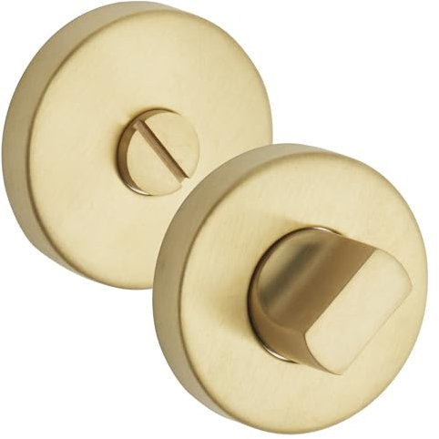Satin Brass Bathroom Thumb Turn and Release