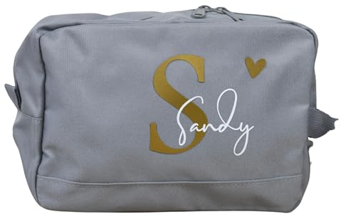großer personalisierter Kulturbeutel | mit Initialen und Namen | Kosmetiktasche für Damen & Herren | Geschenk für Frauen und Männer | Kulturtasche