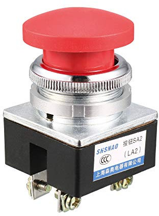 elektronischer Schalter AC 380V 5A Momentary Red Push Button Switch Pilzkopf Push Button Switches Panel Mount 30mm