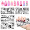 MWOOT 4 Stücke Nagel Schablone Stempel Set, Streifen Linien Geometrisch Leopardenmuster Thema Stempel Nageldesign, French Nail Art Stamping Plates Nagelstempel Maniküre Tool Kit