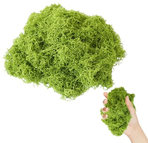 SpetngSake 100g Kunstmoos Zum Dekorieren, Hellgrün Und Weich - Künstliches Moos Für Wand, Krippe, Aquarium, Modellbau - Fake Moos Zum Basteln Für Ostern Und Weihnachten