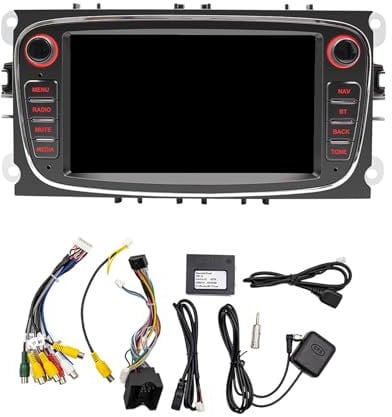 Car Stereo with GPS Navigation 7 Inch 60wx4 Screen Car Radio with Carplay Mirror Link Bluetooth Fm Radio for Ford Focus (Black)