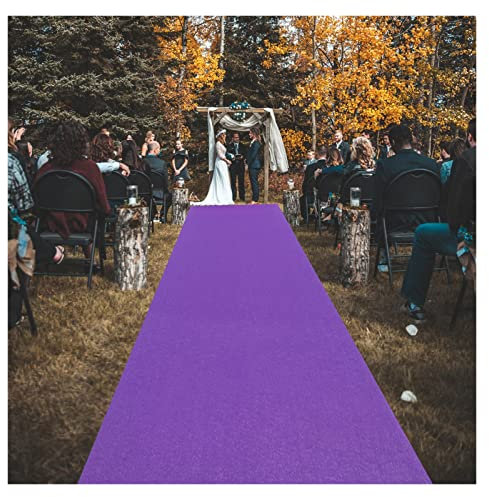 Hochzeitsgangläufer, lichtechte, reißfeste Party-Dekorationsmatte für den Innenbereich, schneidbarer Outdoor-Rasen-Sandstrand-Bühnen-Einweg-Aktivitätsteppich, 4 Farben (Farbe: Violett, Größe: 1,5 x
