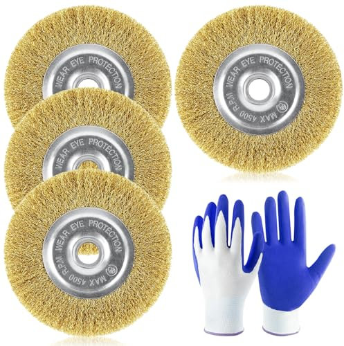 Fugenbürste Messingbürste Stahlbürste 4Stk | Kompatibel mit Gloria Multibrush und Anderen Drahtbürsten | Metallbürste Weedbrush Zubehör für Gloria Fugenreiniger Von Unkraut Moos Steinen