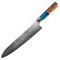 BABOSSA Meat 'n' Great Aquarell Bossmesser mit 23,5cm Klinge aus VG10 Damaststahl | XL Profi Chefmesser mit Griff aus Epoxidharz und Holz | 37cm Gesamtlänge
