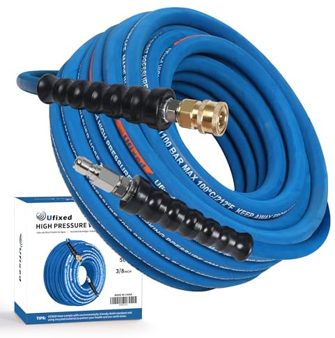 Ufixed 3/8 Pressure Washer Hose 50 ft Power Washer Hose 4000 PSI Replacement Hose