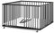 Sämann Laufstall Baby mit 3 Schlupfsprossen | TÜV geprüft | stufenlos höhenverstellbar | Laufgitter Premium | Babybett aus Holz | Krabbelgitter (schwarz, 120x120 cm)