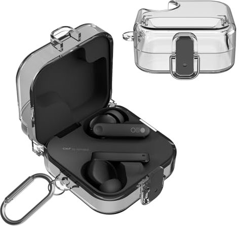 Schutzhülle Hülle Kompatibel mit CMF Buds pro 2，Dünne und stoßfeste TPU-Schutzhülle, unterstützt kabelloses Laden, sichtbare LED auf der Vorderseite (Transparent)