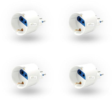 SERVICEWEBSHOP | Kit Riduttori Schuko 10A o 16A in Set da 4 pezzi, Soluzione Pratica per Adattare prese Schuko a Dispositivi Elettrici in Casa e Ufficio. (RIDUTTORE SCHUKO 10 A - 4 PEZZI)