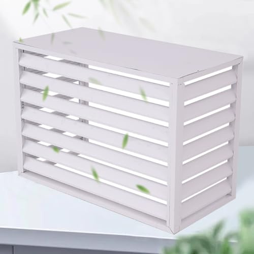 Copertura Condizionatore Alluminio, Copertura per Pompa di Calore, Supporto Decorativo per Schermo di Privacy per Piante Esterne(White,110x60x80cm/43x24x31.5in)