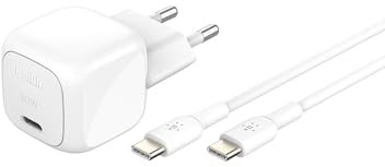 Belkin Chargeur Secteur Compact BoostCharge 30 W (USB-C Power Delivery, Recharge Rapide pour Apple iPhone, Samsung Galaxy, iPad, AirPods, tablettes, etc., câble USB-C vers C Inclus, Blanc)