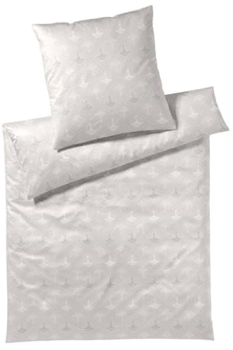 Joop! Mako-Satin-Bettwäsche-Garnitur Cornflower Charm Farbe Stone Größe 240x220+2x80x80