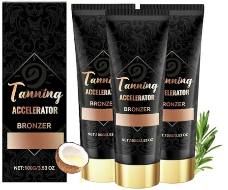 Tanning Accelerator Bronzer, Solarium Bronze Lotion für Dunkle Intensive Bräune, Körperbräuner und Bräunungsbeschleuniger, Sofortiger Bronzer und Bräunungsverstärker, Solarium und Außenbräune (3PC)