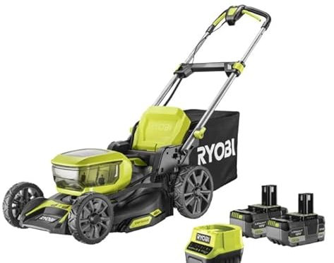 Tondeuse Ryobi 18 V ONE+ Brushless, coupe 46 cm (2 18 V x 5,0 Ah)