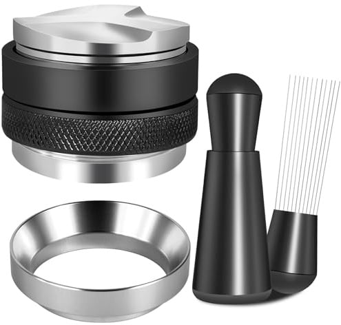 Reoszeank 54 mm Espresso-Zubehör-Set, Kaffeeverteiler und Tamper Nivellierer, WDT-Werkzeug und Dosiertrichter, passend für 54-mm-Espressomaschinen und Siebträger