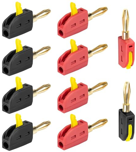 10 Pièces Fiches Banane,Fiche Banane Enceinte 4 mm,Banane Connecteur 32A,Fiches Bananes pour Bananepour HiFi Haut-Parleur, Amplificateur, Speaker Cable