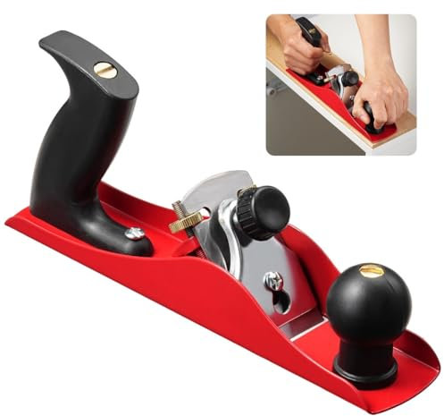 Nr. 4 Schreiner-Handhobel, ergonomischer Griff, verstellbare Klingentiefe, 5,1 cm Sk5-Stahlklinge, stabiler Rahmen aus Karbonstahl