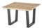 Couchtisch >ASOLA< quadratisch 70x70 cm mit Eiche furnierter Tischplatte, geölt, Schweizer Kante und schwarzem Metall-T-Gestell ? modernes Design, hochwertige Materialien