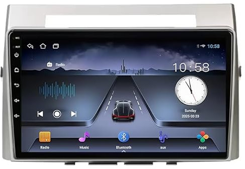 ALOEU 9 Zoll Bildschirm Doppel Din Autoradio Mit GPS Navi Für Toyota Corolla Verso 2004-2016 Android 15 Autoradio GPS Unterstützen DAB+ Lenkradsteuerung 4G WiFi Bluetooth Carplay
