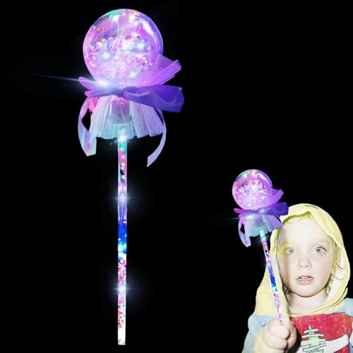 Uonguon Prinzessinnenstab, leuchtende Zauberstäbe für Kinder,Prinzessin LED-Leuchtstab für Kinder - Leuchtender, Feenstab, Spielzeug, Halloween-, Kostümzubehör für Halloween, Cosplay, Maskerade