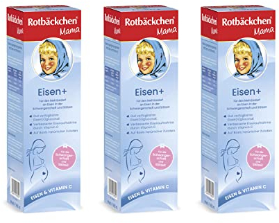 ROTBÄCKCHEN Mama Eisen+ 3er Pack (3 x 450 ml) - Nahrungsergänzungsmittel mit Eisen und Vitamin C