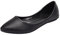ANUFER Women's Ballet Flats Pointed-Toe Microfiber Leather Slip-on Dress Pumps Shoes Black SN020536 UK5=EU38=CN39