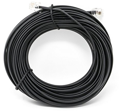 Black 100 FT. Phone Telephone Extension Cord Cable Line Wire