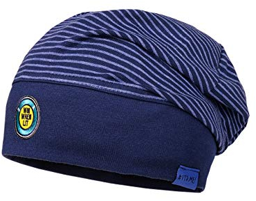 maximo Baby-Jungen Beanie, GOTS Mütze, Mehrfarbig (Dunkelmarine-Bluemeliert/Navy 614), 49