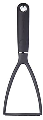 MasterClass Kartoffelstampfer, rostfreier manueller Kartoffelstampfer, ergonomische Soft-Touch-Nylon-Griffe, 34 cm (13,4''), schwarz