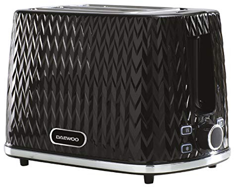 Daewoo Argyle Collection, Toaster 2 Slice With Defrost, Reheat And Browning Control To Use At Your Convenience, While The Removable Crumb Tray Makes Cleaning Quick, Black