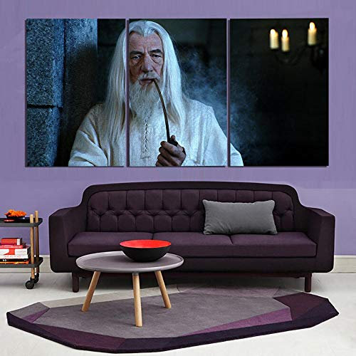DDSDA Bilder 3 teiliges Leinwandbild Gesamtformat: 90x50 cm Vlies Leinwandbild Film Herr der Ringe Figuren 3 Teilig Kunstdruck modern Wandbilder Bilder Kunstdruck auf Wandbild mit Rahmen