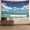 Aimsie Wandteppich, Meer Strand Wandtuch Für Die Wand Polyester Wall Tapestry Wanddeko Party Blau 240X220Cm