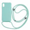 PuYu Zhe Compatible for iPhone XR Case,Silicone Crossbody Cover TPU Shell Adjustable Cord Lanyard Slim Stylish Shockproof Case-Mint Green