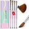 Saviland Lot De 4 Pinceaux pour Ongle Professionnels, Application De Poudre Acrylique, Ongle 3D Nail Art Avec Manche Pailleté Liquide Taille 4, Taille 6, Taille 10, Taille 14