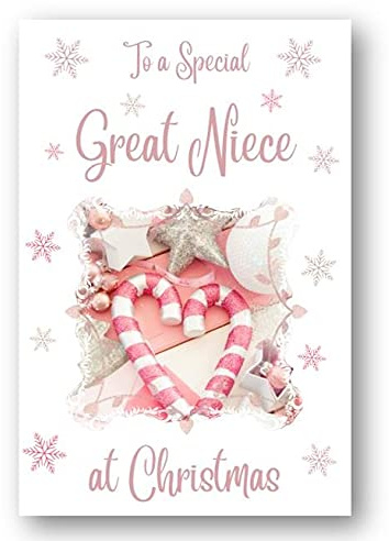 Second Ave Weihnachtskarte für die Nichte, mit pinkem Herz, für Weihnachten